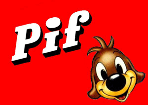 Gif animé Pif le chien en rouge